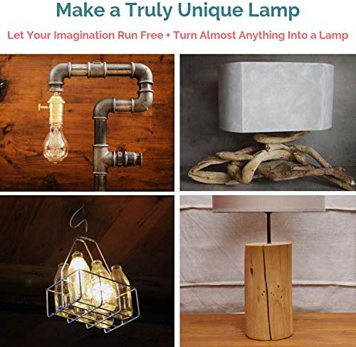 DIY Lamp Wiring Kit (Brass Socket & Brown Cord)