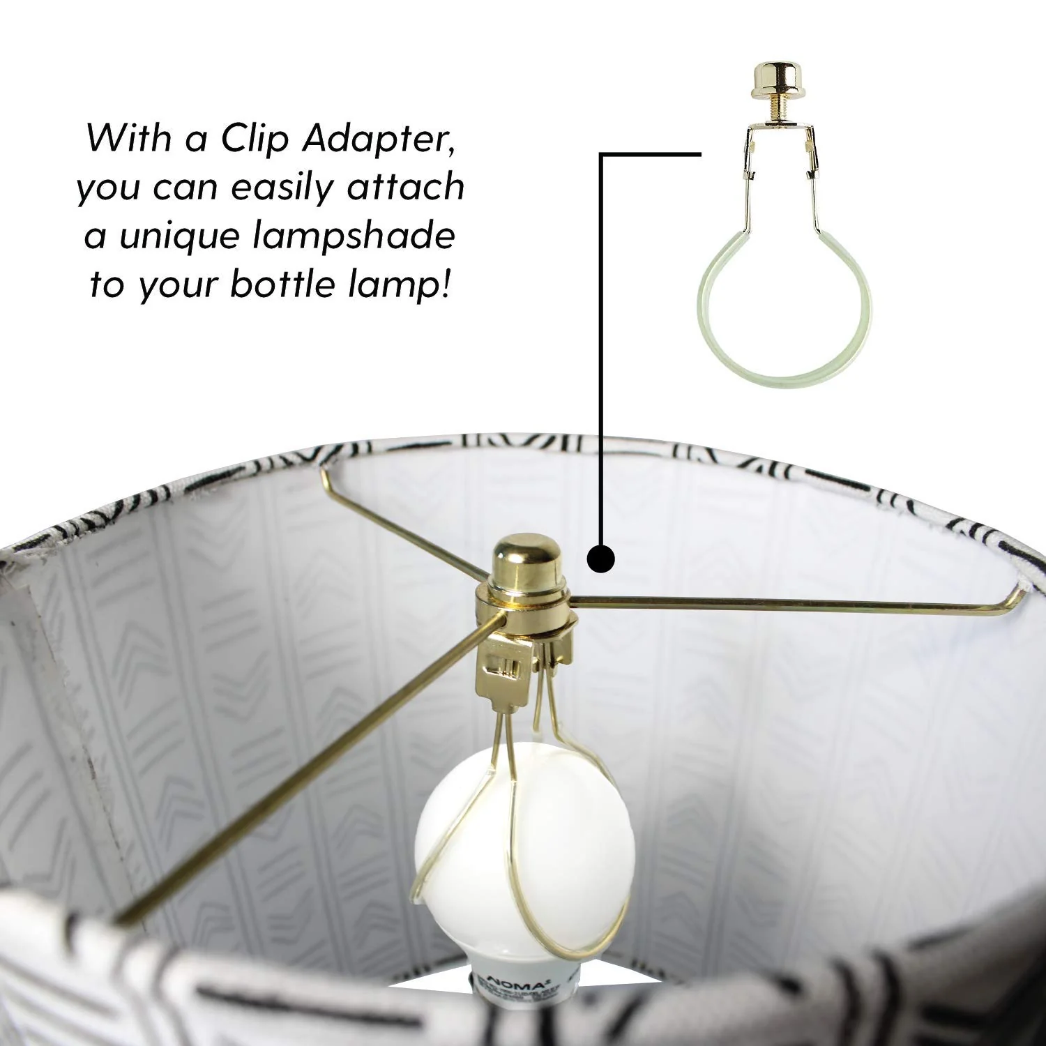 DIY Bottle Lamp Kit (Silver Socket & 8FT Silver Cord)