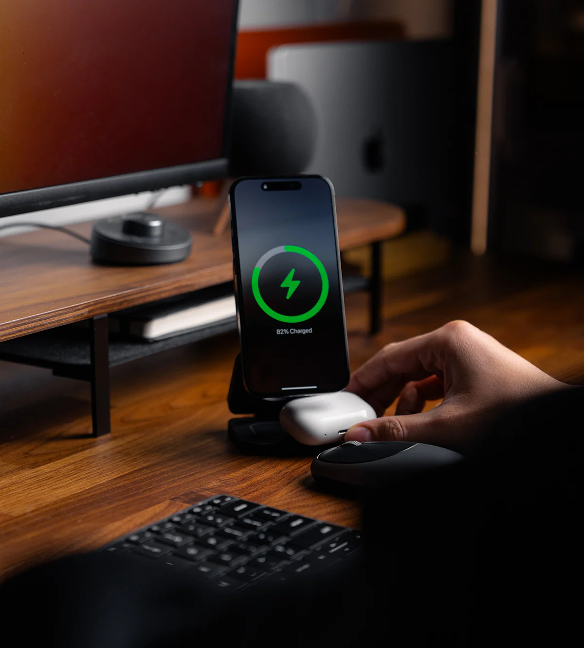 KUXIU X55 3-In-1 Foldable Magnetic Wireless Charging Station - Gray