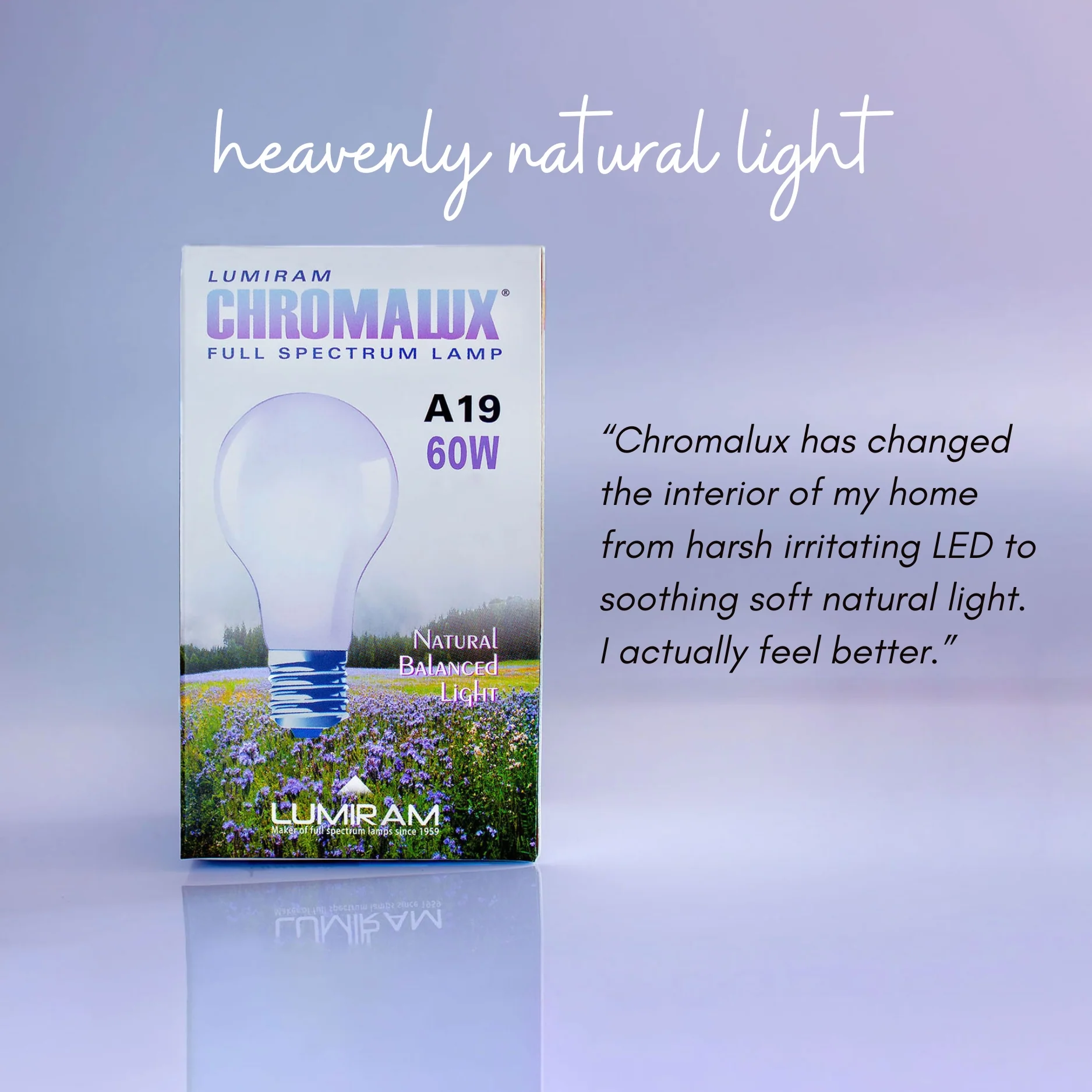 A19 / 60W Chromalux® Full Spectrum Light Bulb