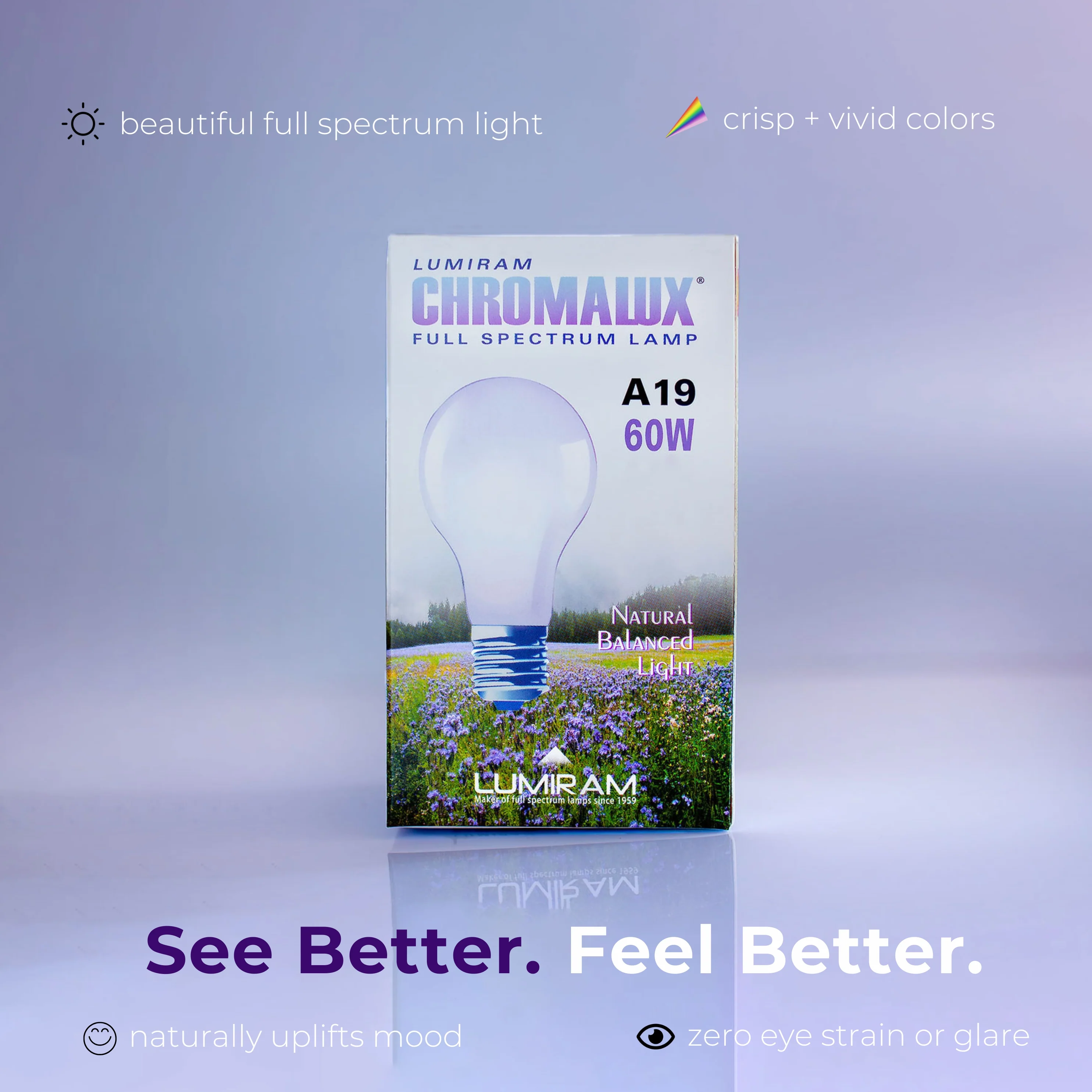 A19 / 60W Chromalux® Full Spectrum Light Bulb