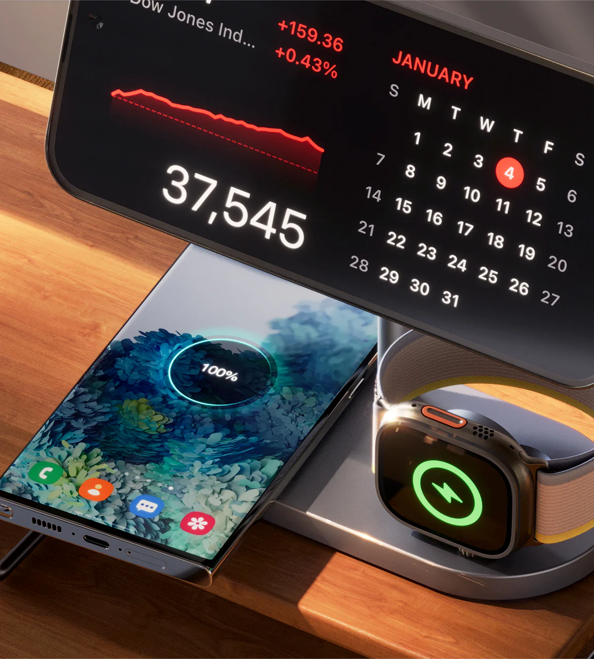 KUXIU X23 Pro 3-in-1 MagSafe Dual-Core Fast Charging Stand – Gray