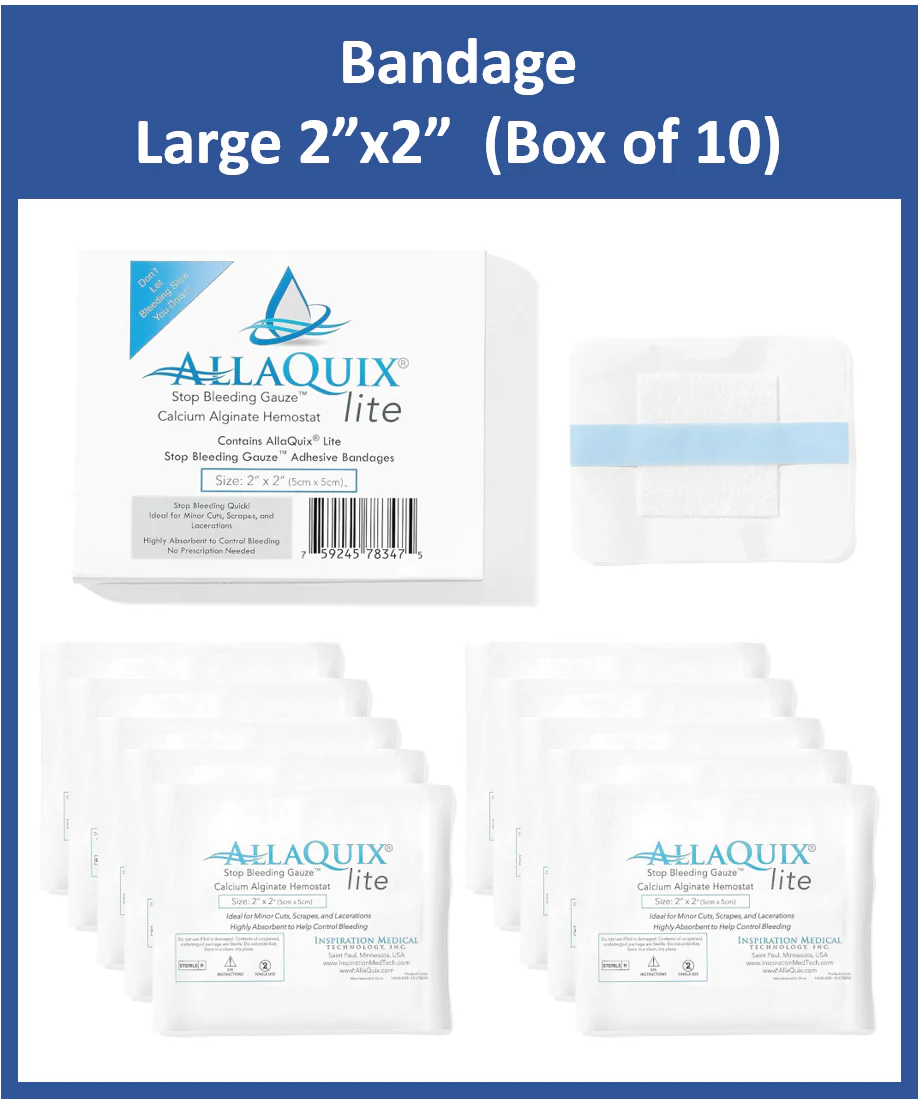 AllaQuix® Lite - Calcium Alginate Adhesive Bandage 2x2 (Box of 10)