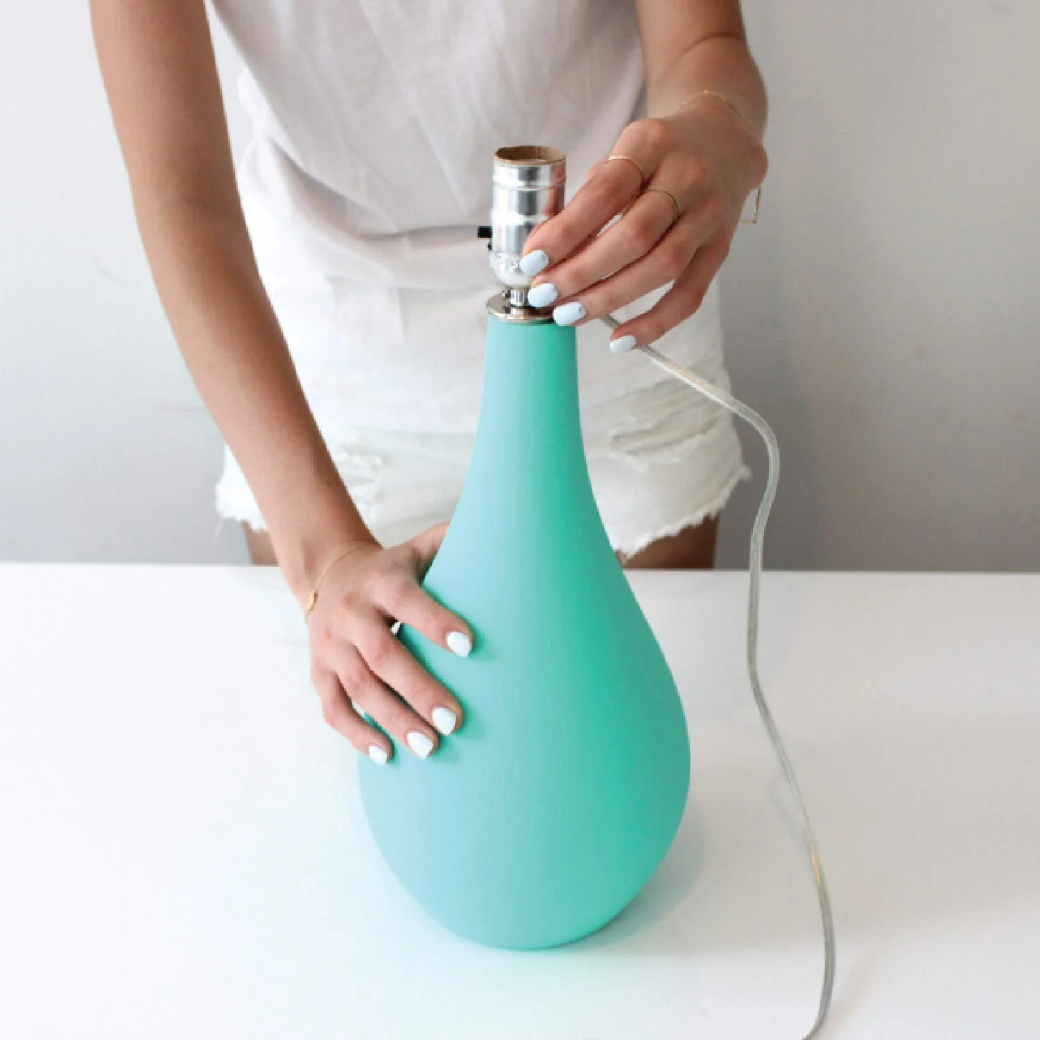 DIY Bottle Lamp Kit (Silver Socket & 8FT Silver Cord)