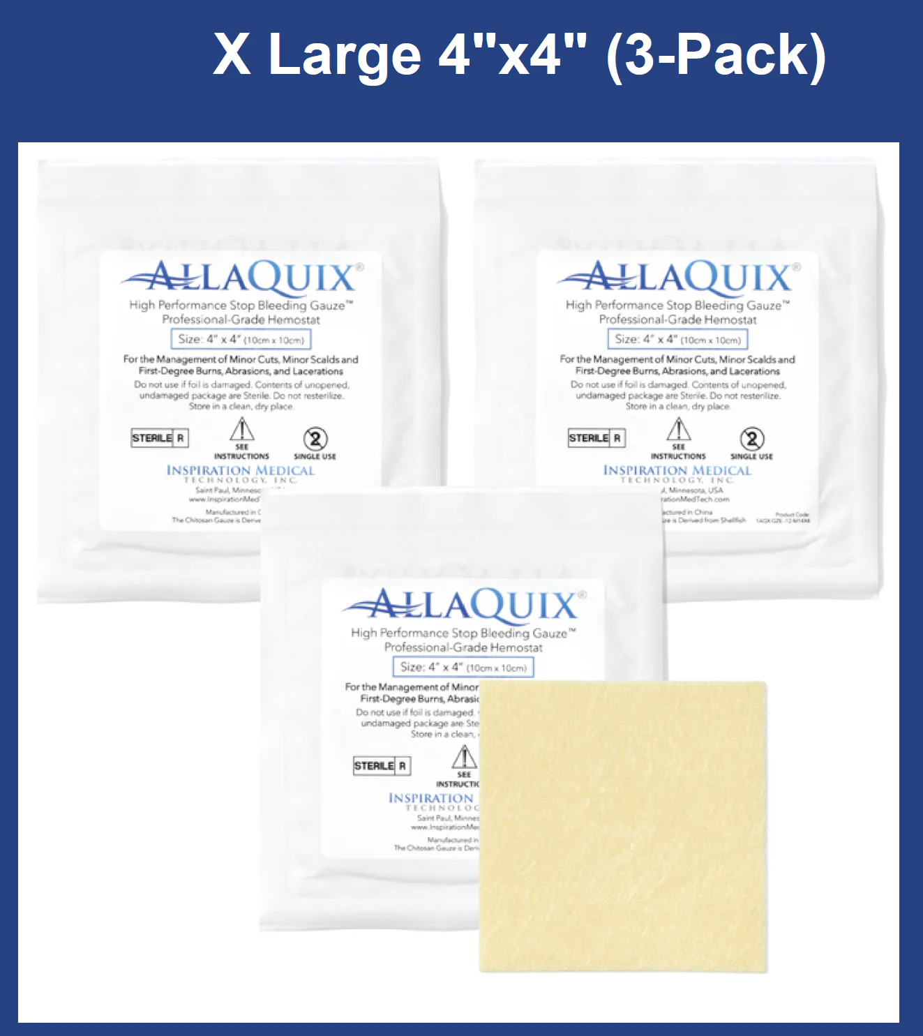 AllaQuix® High Performance Stop Bleeding Gauze (4x4)