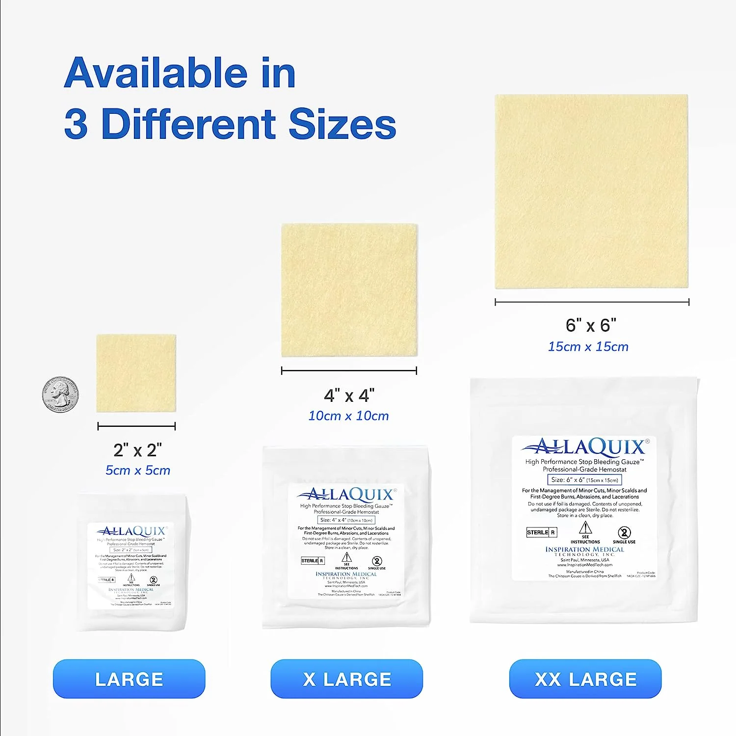 AllaQuix® High Performance Stop Bleeding Gauze (2x2)