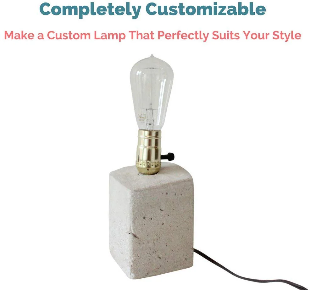 DIY Lamp Wiring Kit (Brass Socket & Brown Cord)