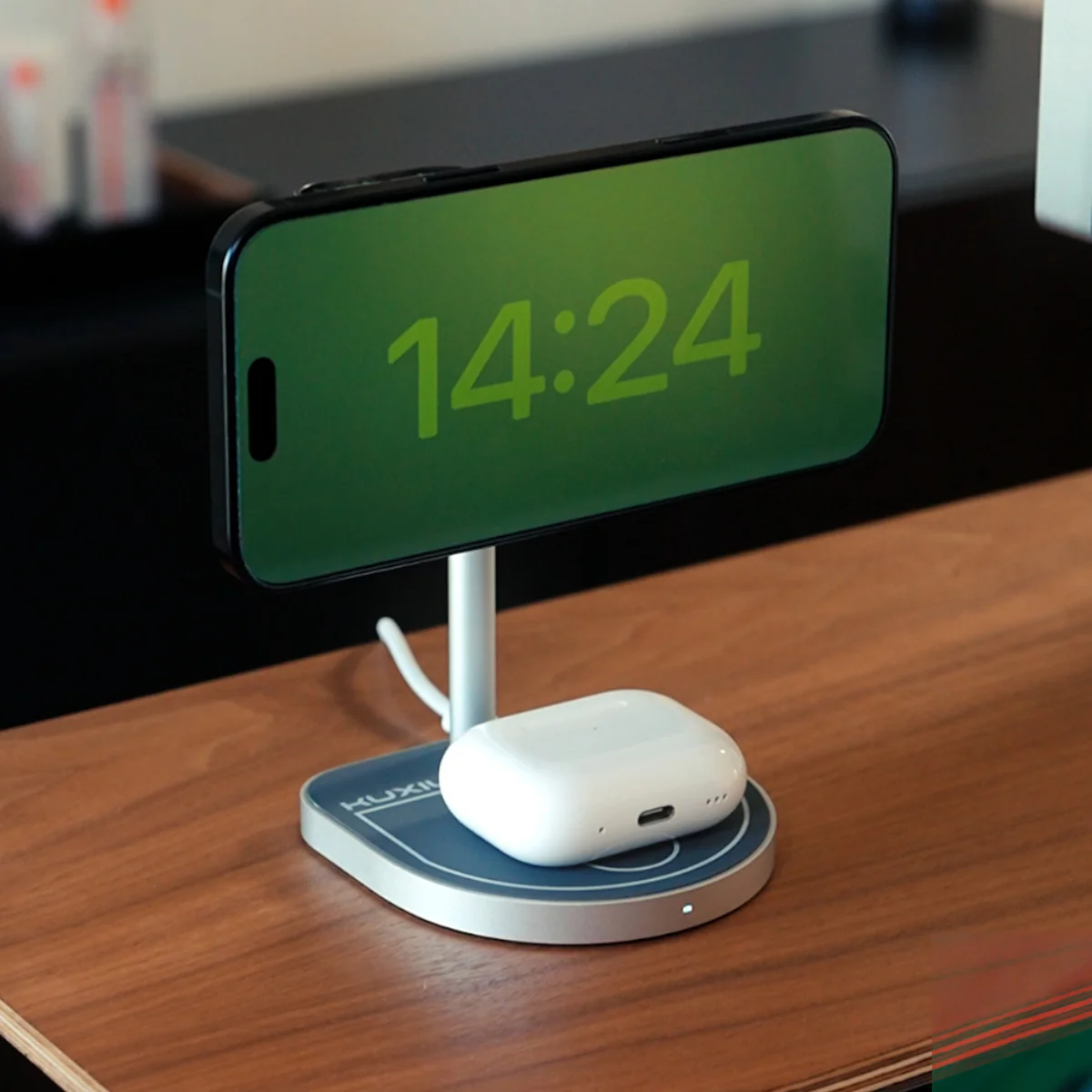 KUXIU 3-Point Power Creative 3-in-1 MagSafe Charging Stand - Gray