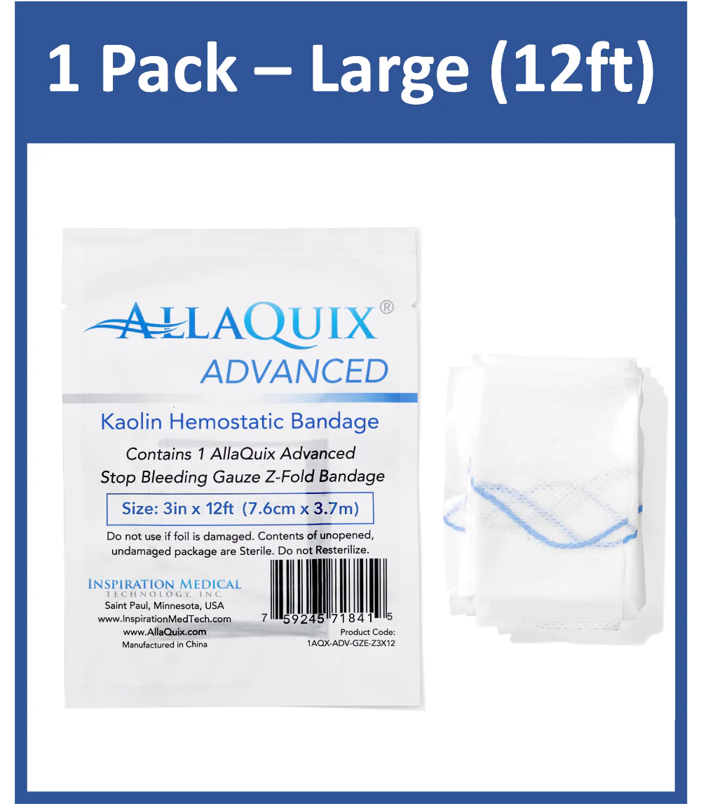 AllaQuix® Advanced Kaolin Z-Fold Hemostatic Gauze Bandage