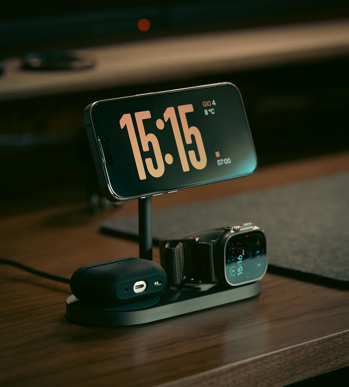 KUXIU X23 Pro 3-in-1 MagSafe Dual-Core Fast Charging Stand – Gray