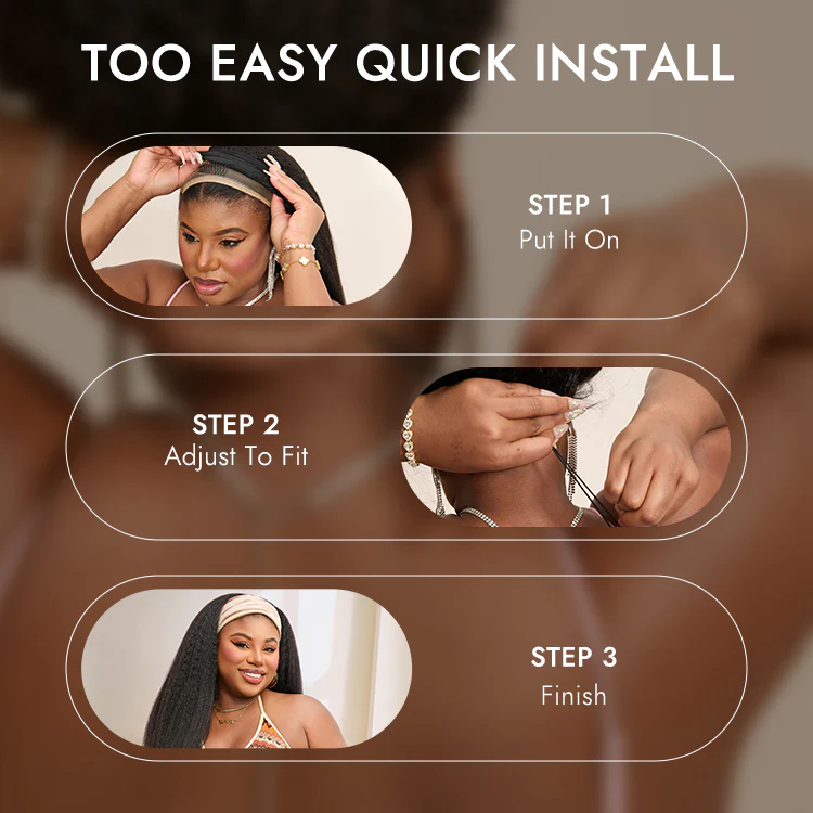 Luvme Too Easy Texture™ Wig 180% Density Water Wave Glueless Headband Wig Flexi-Fit Drawstring (Get Free Trendy Headbands)