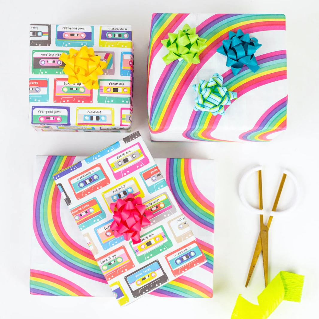Mix Tape/Go Bows Party Wrapping Paper