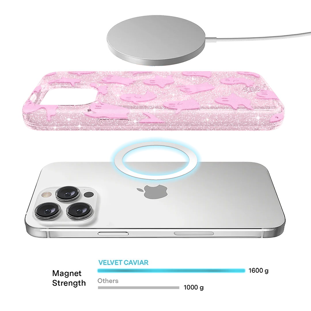 Ghosted Pink Glitter iPhone Case