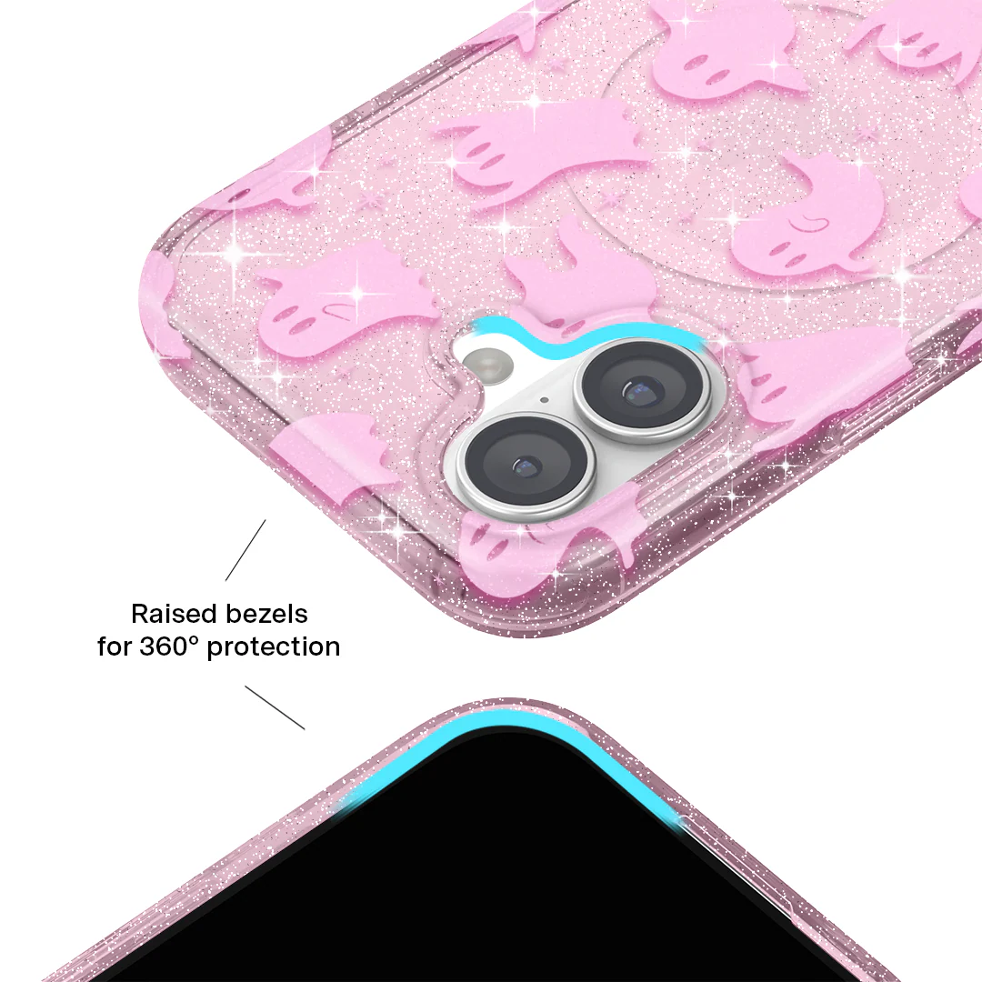 Ghosted Pink Glitter iPhone Case