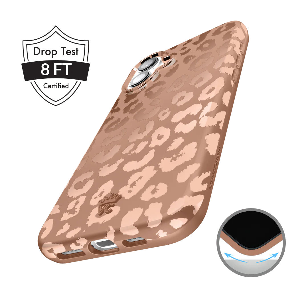 Bronze Chrome Leopard iPhone Case