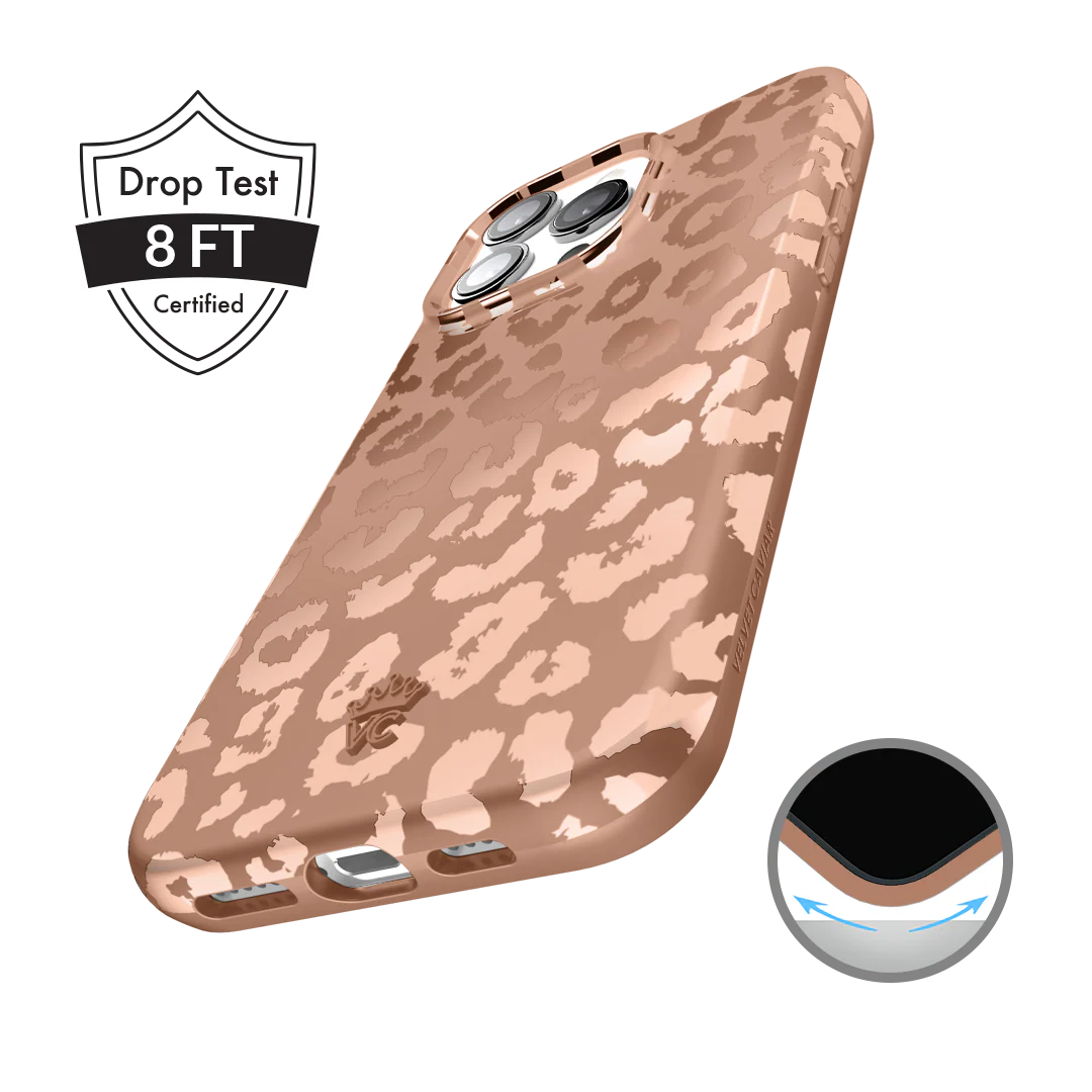 Bronze Chrome Leopard iPhone Case