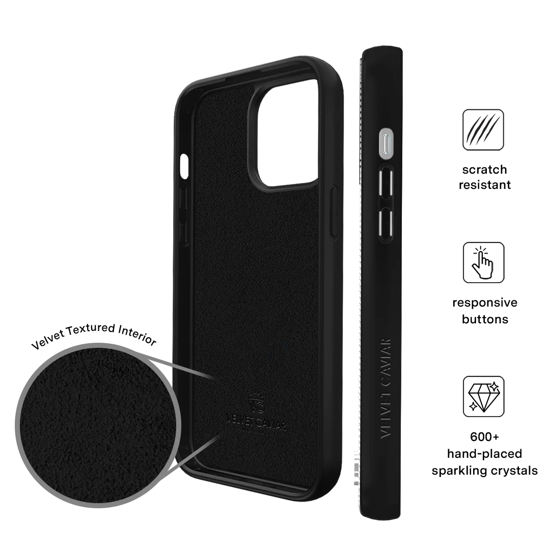 Black Caviar Crystals iPhone Case