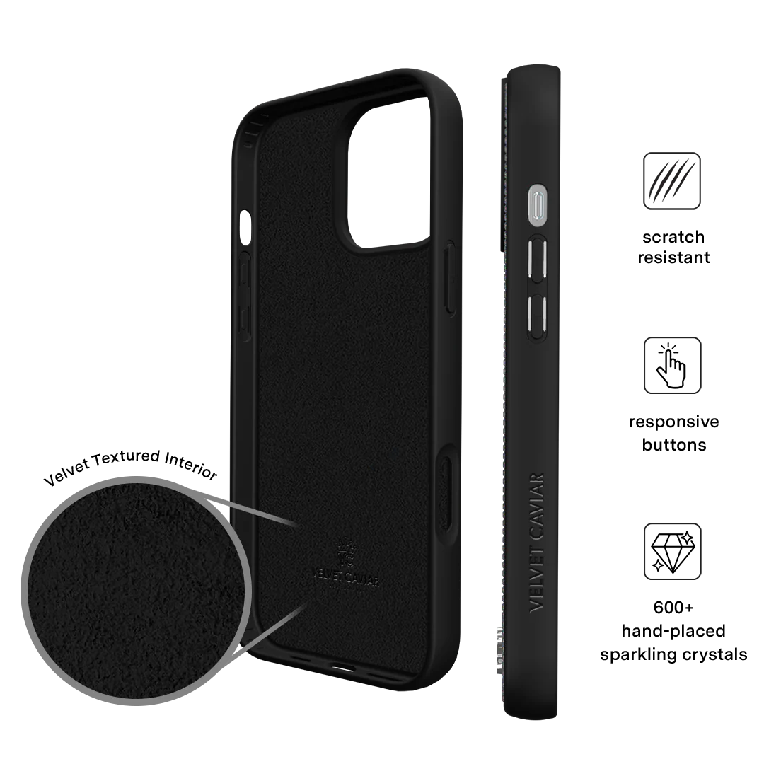 Black Caviar Crystals iPhone Case