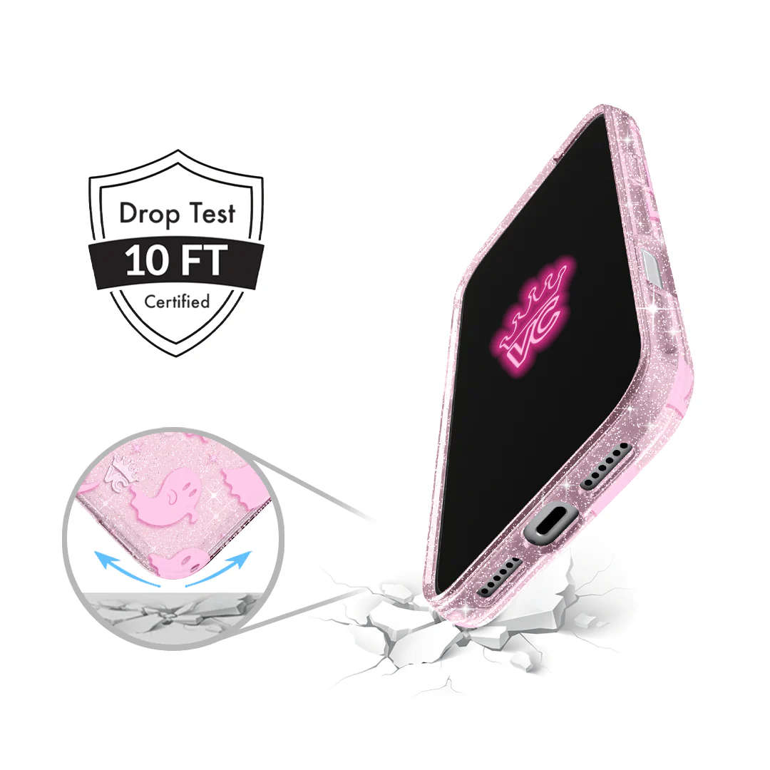 Ghosted Pink Glitter iPhone Case