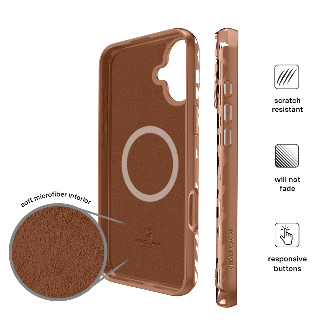 Bronze Chrome Leopard iPhone Case