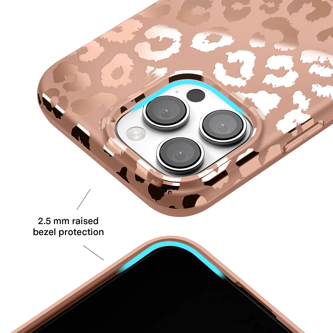Bronze Chrome Leopard iPhone Case