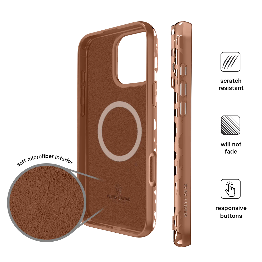 Bronze Chrome Leopard iPhone Case