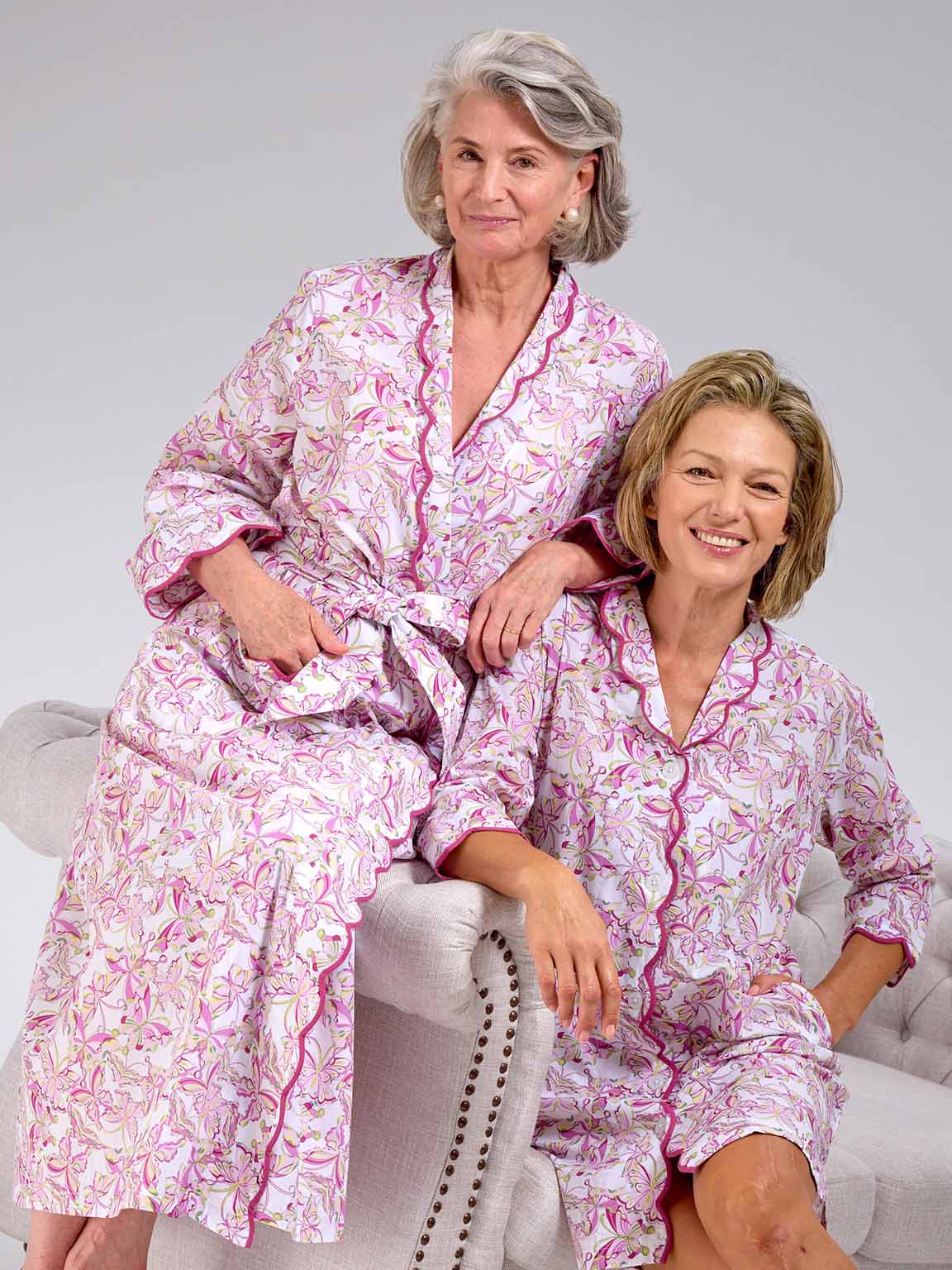 Pink Butterfly Print Pajamas