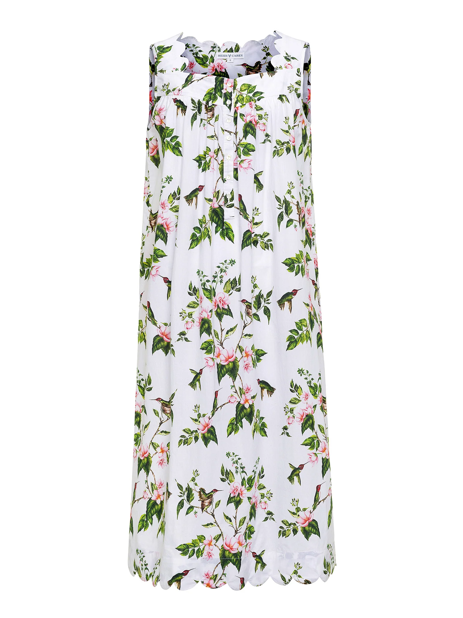 White Hummingbird Gathered Nightgown