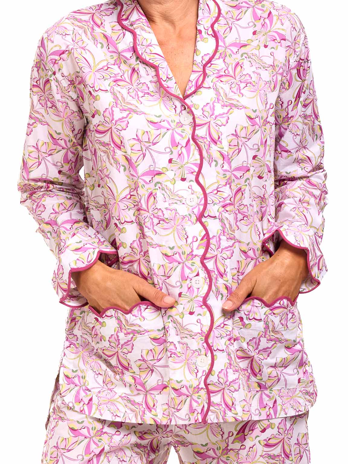 Pink Butterfly Print Pajamas