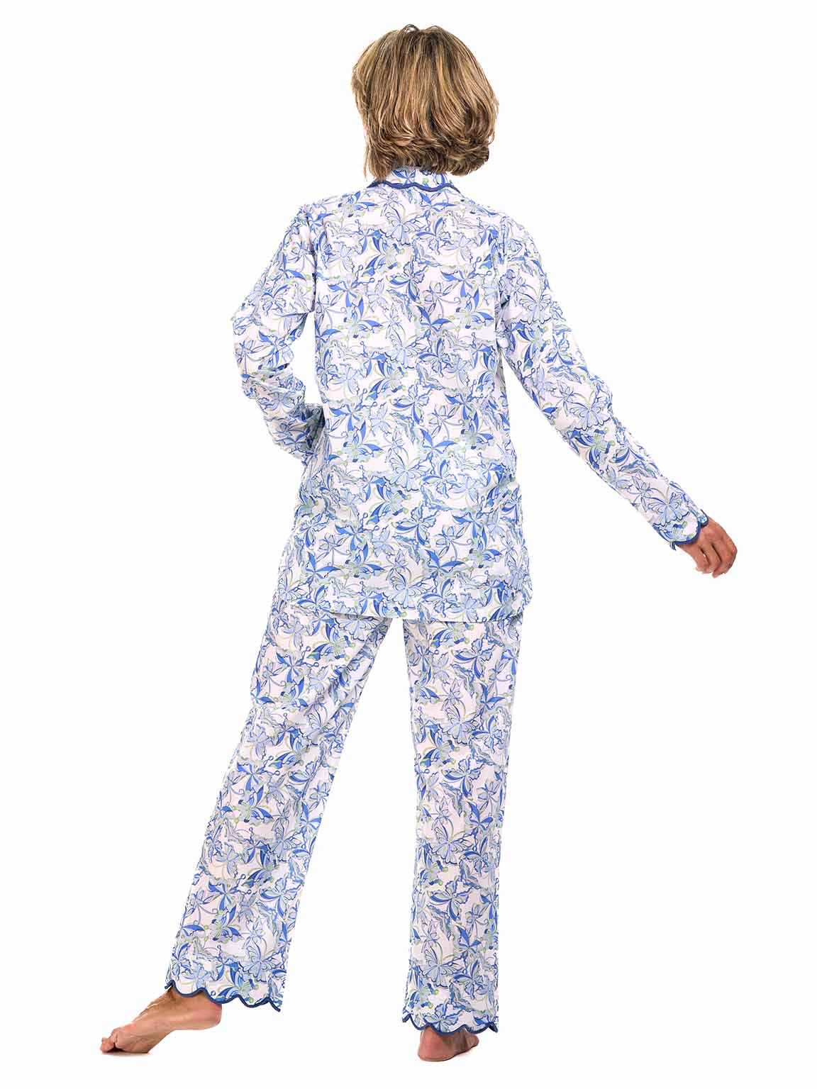 Blue Butterfly Print Pajamas