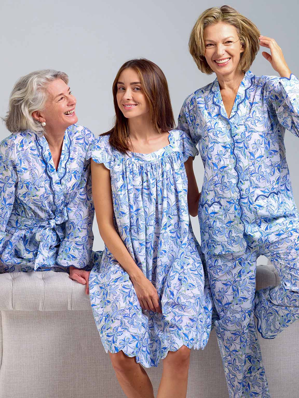 Blue Butterfly Print Pajamas
