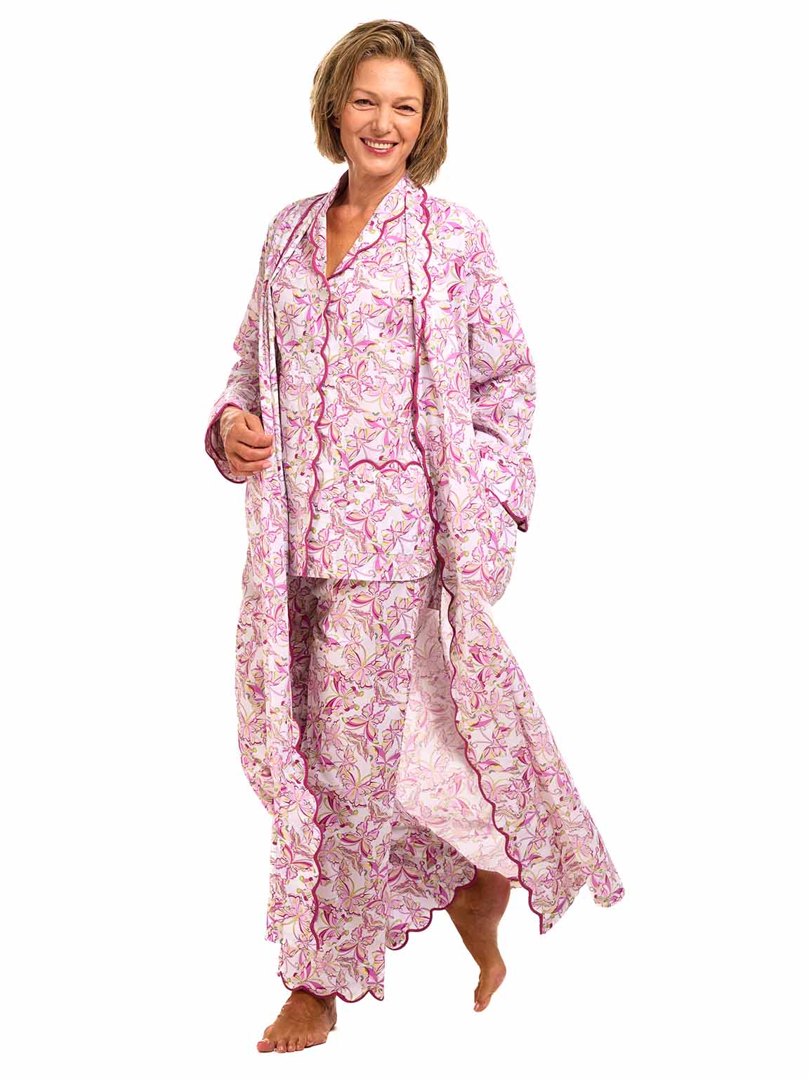 Pink Butterfly Print Pajamas