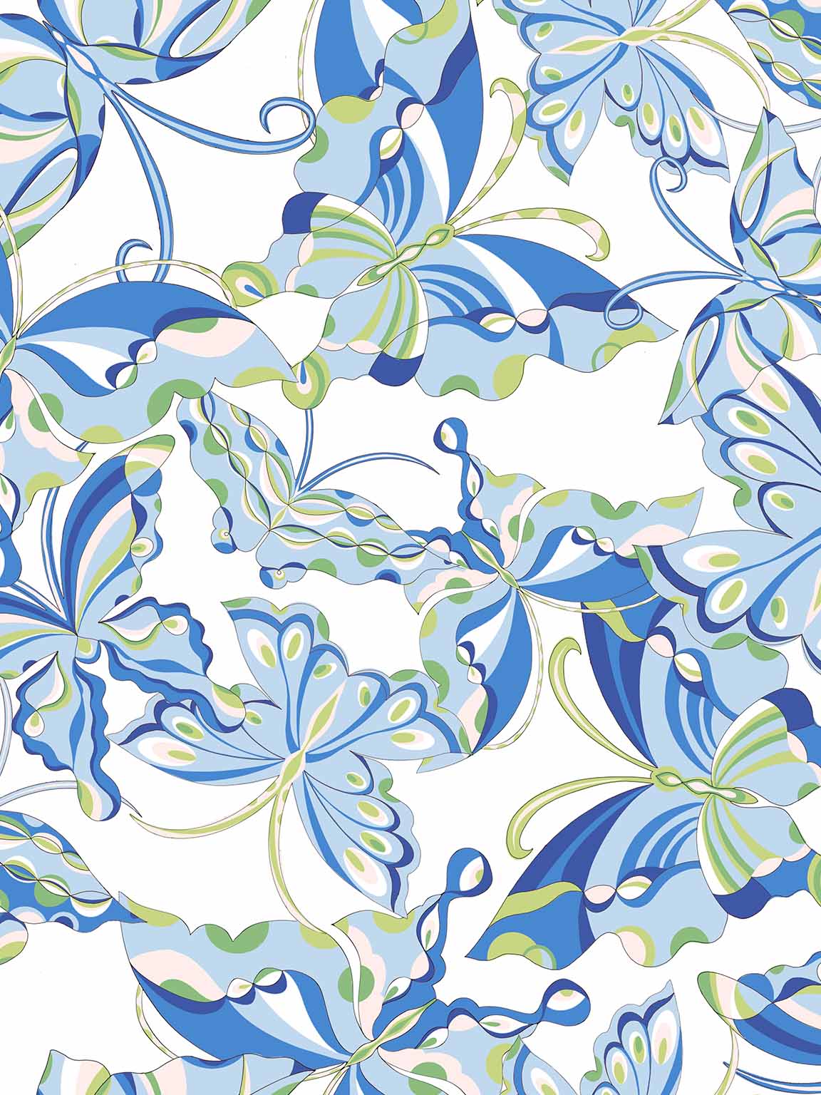Blue Butterfly Print Pajamas