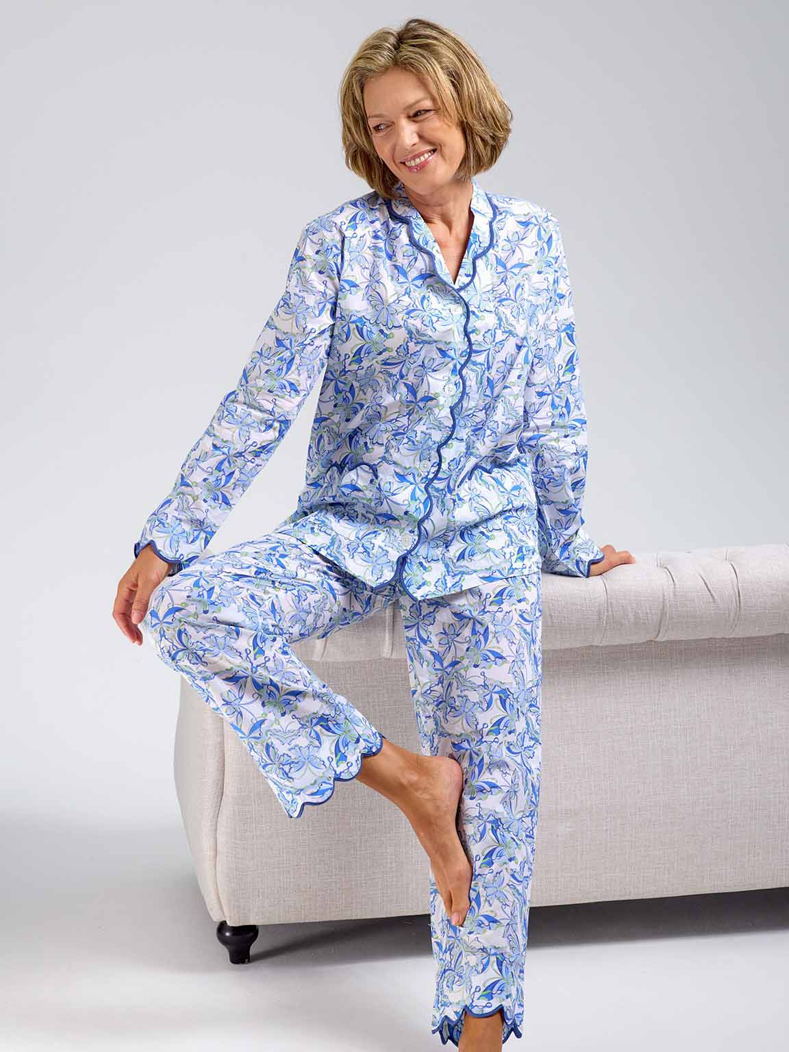 Blue Butterfly Print Pajamas