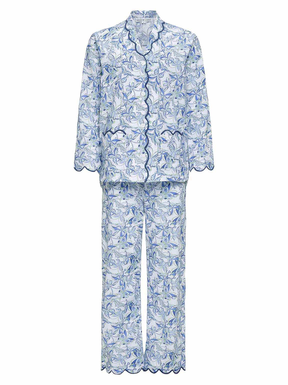 Blue Butterfly Print Pajamas
