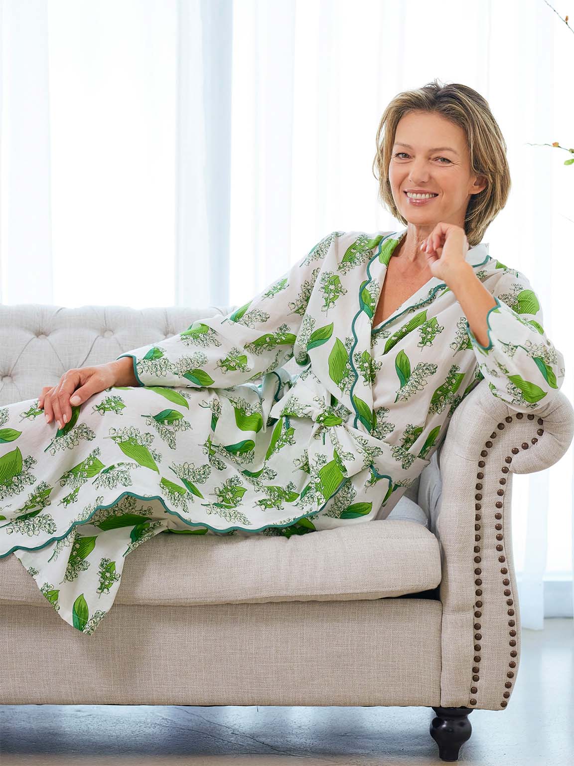 Lily-of-the-valley Classic Robe with Scalloping