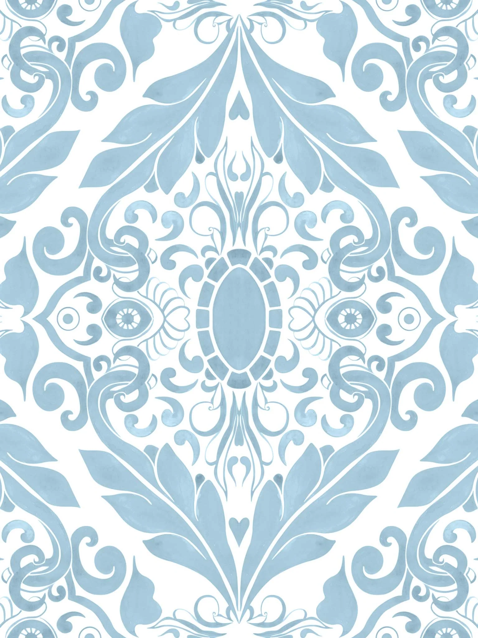 Ice Blue Filigree Classic Robe