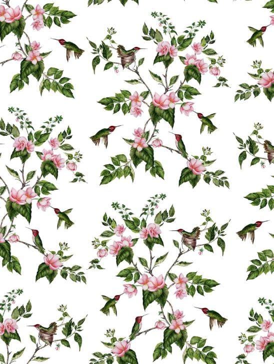 White Hummingbird Gathered Nightgown