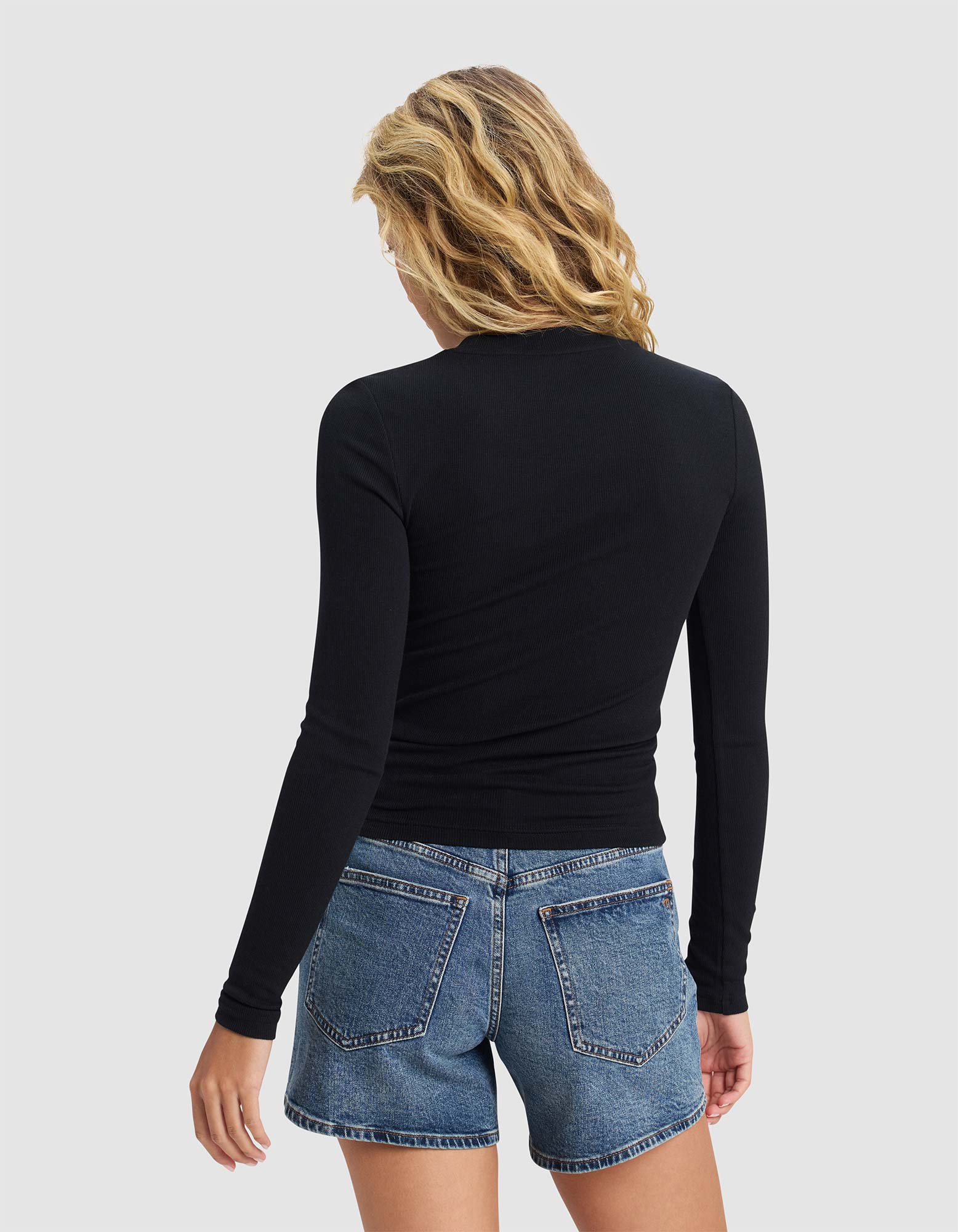 Women's Fine Ribbed Long Sleeve Tee