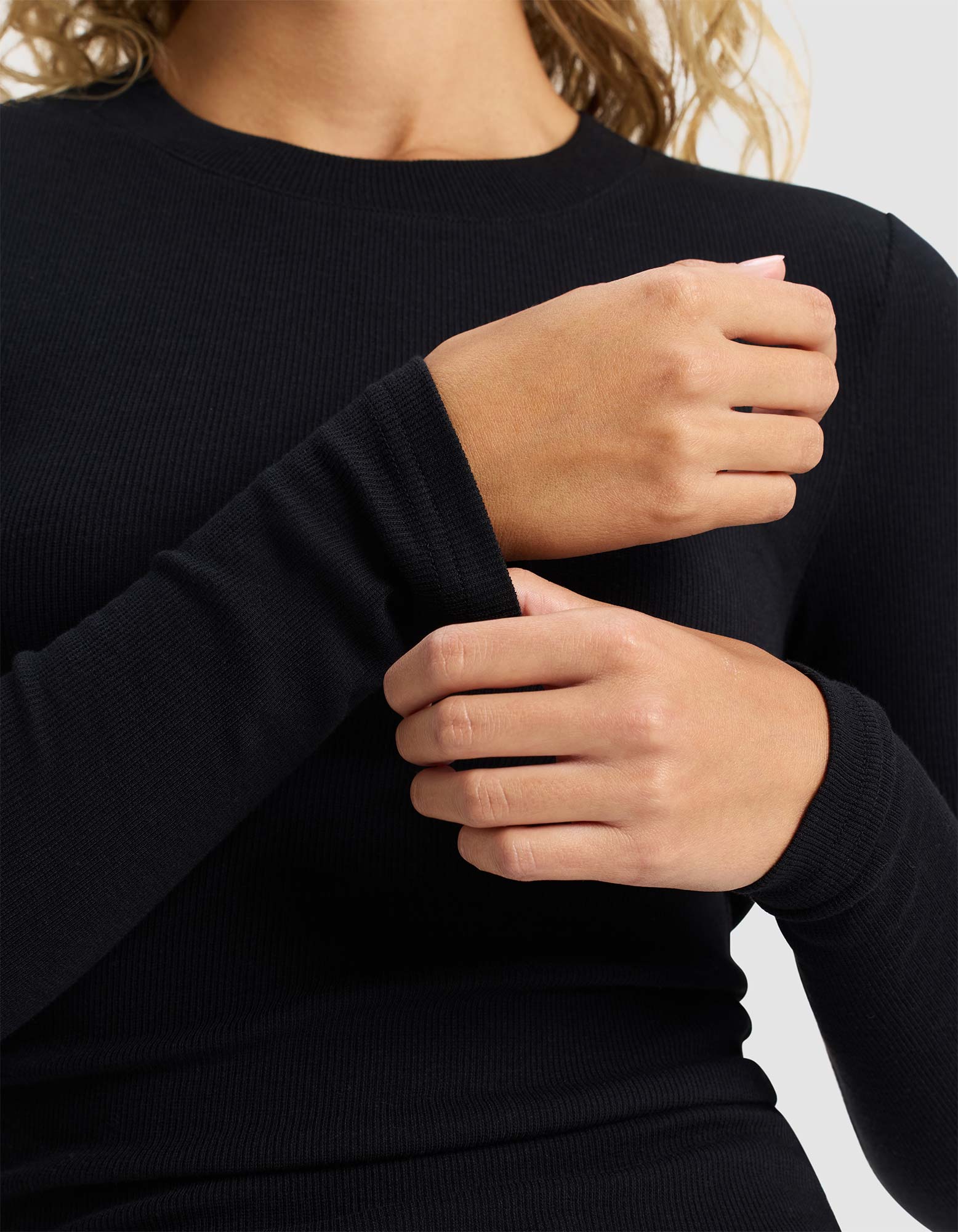 Women's Fine Ribbed Long Sleeve Tee