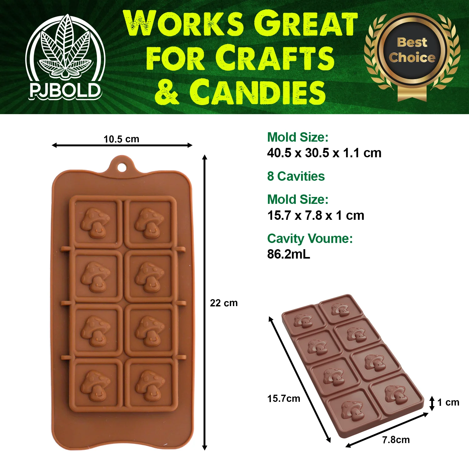 Mushroom Chocolate Mold Silicone (2-Pack)