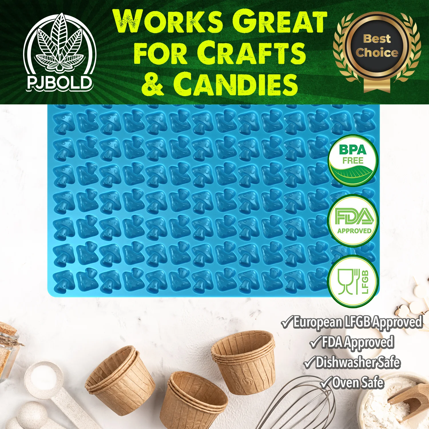 Silicone Mushroom Mold, 4mL, 126 Cavity, Half Sheet