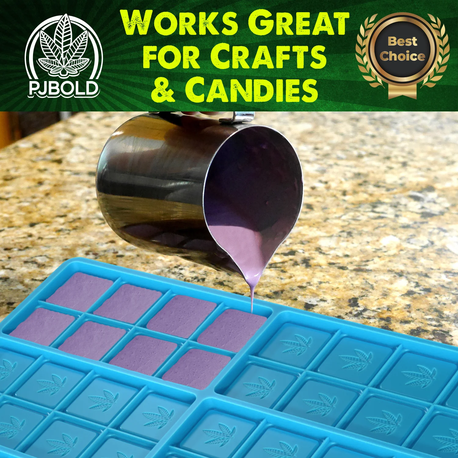 Leaf Candy Bar Mold, 6 Cavity for Chocolates, Candies & Gummies