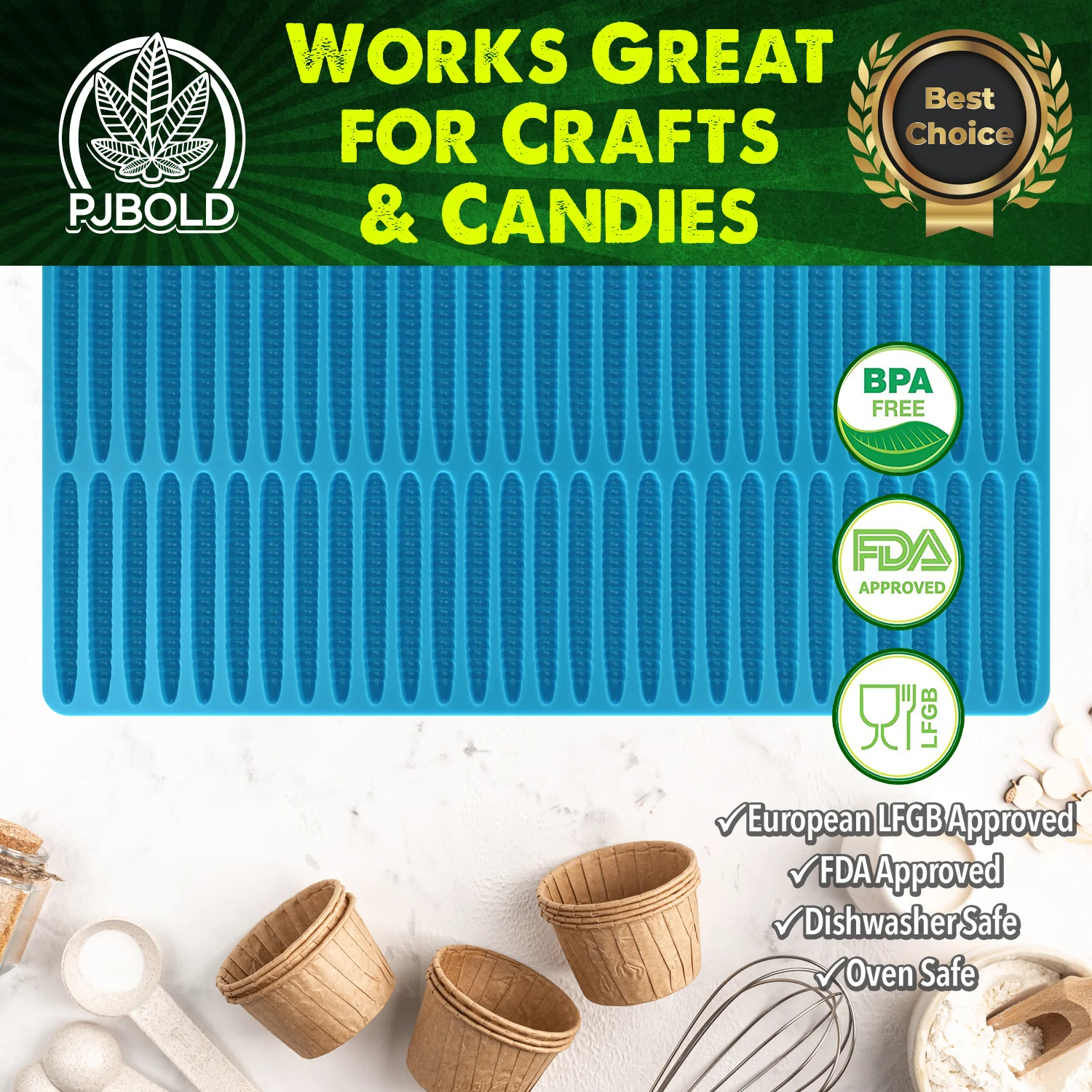 Gummy Worm Mold Silicone, 4mL, 87 Cavity, Half Sheet