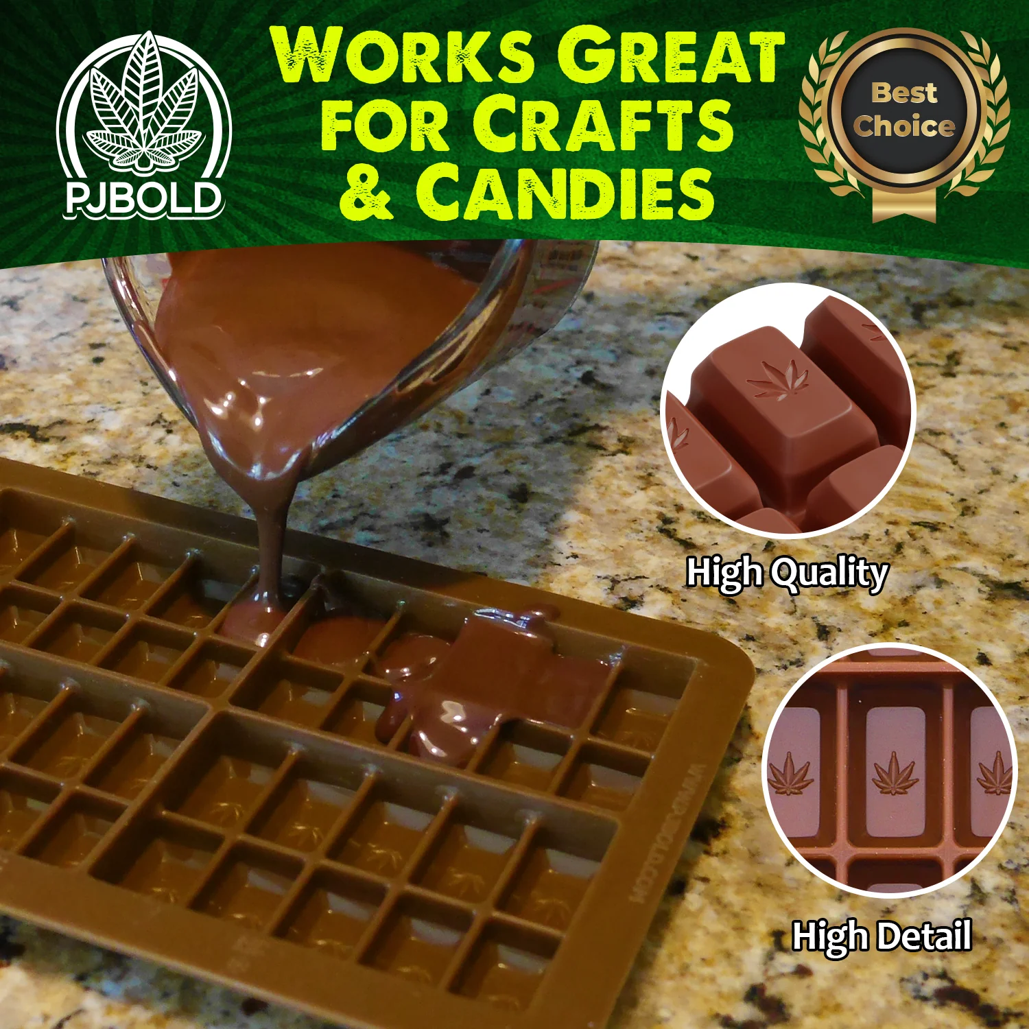 Small Leaf Silicone Chocolate Molds - Candy, Gummies & More (2 Pack)