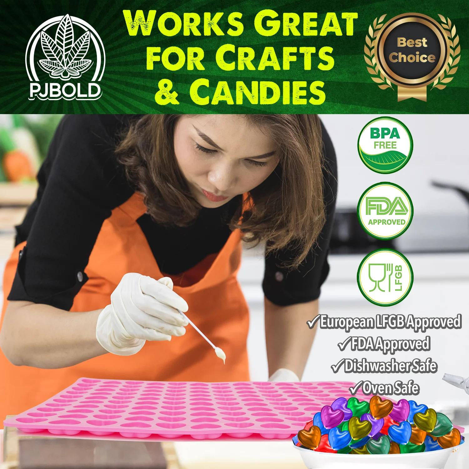 Heart Chocolate Mold Candy- Half Sheet