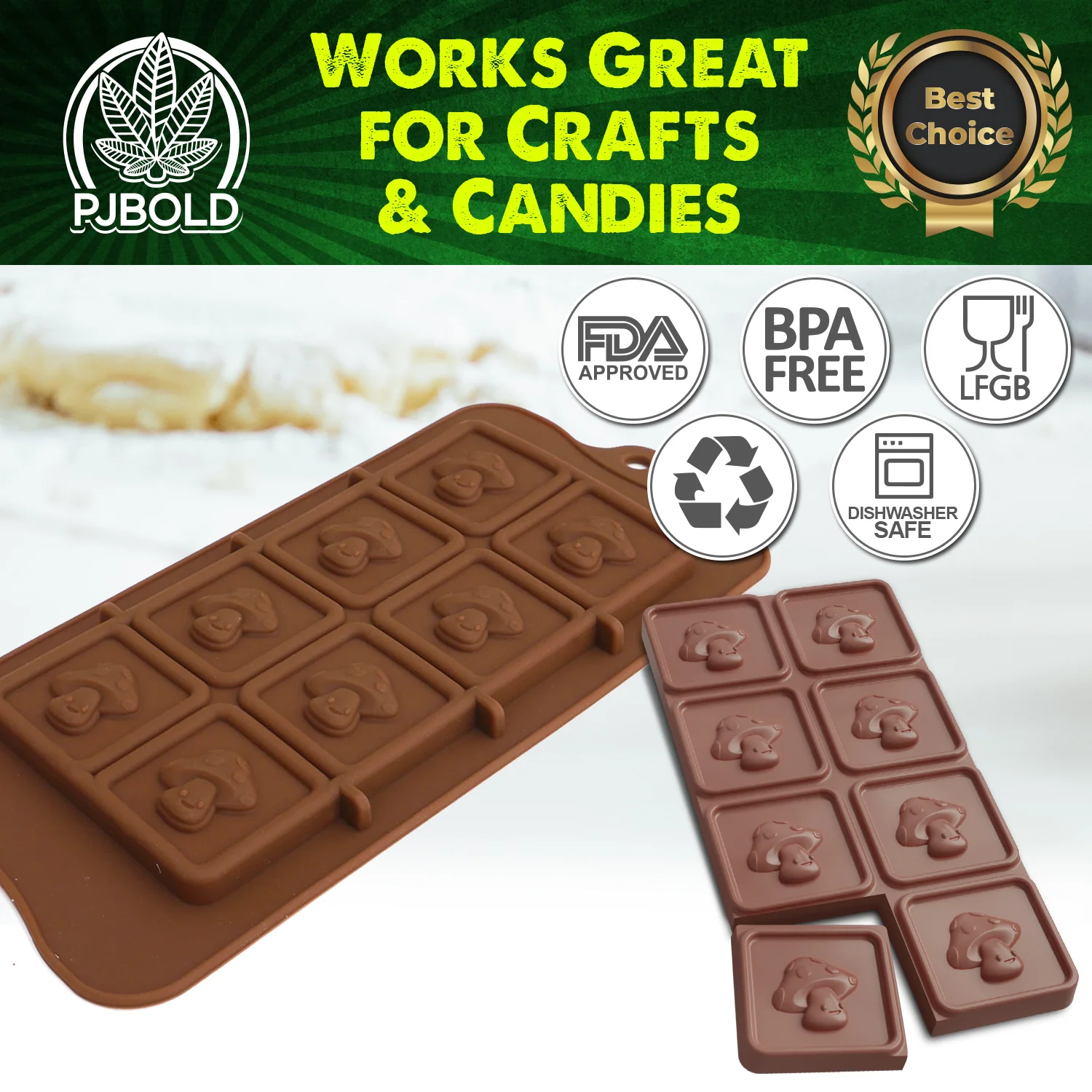 Mushroom Chocolate Mold Silicone (2-Pack)