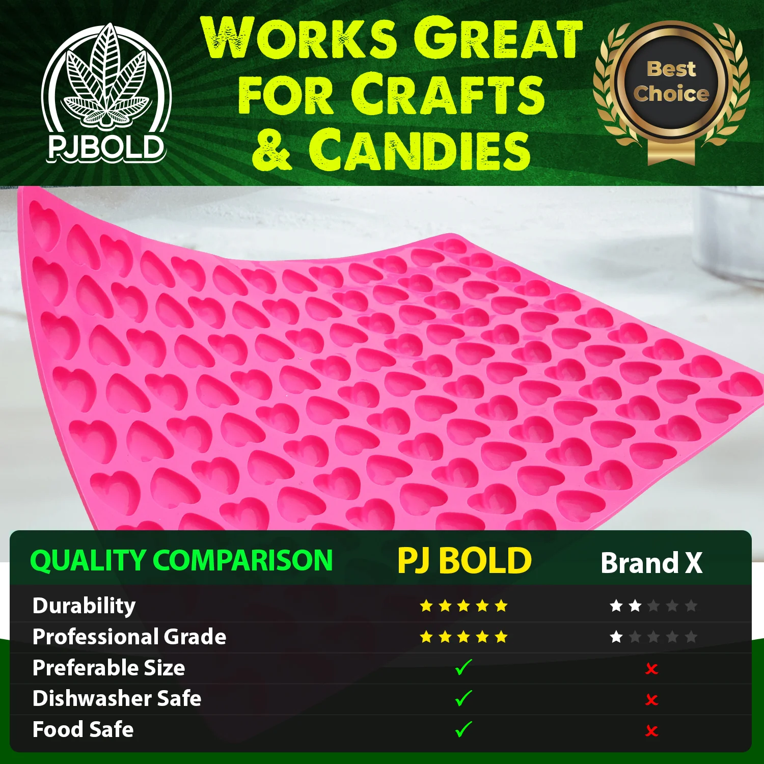 Heart Chocolate Mold Candy- Half Sheet