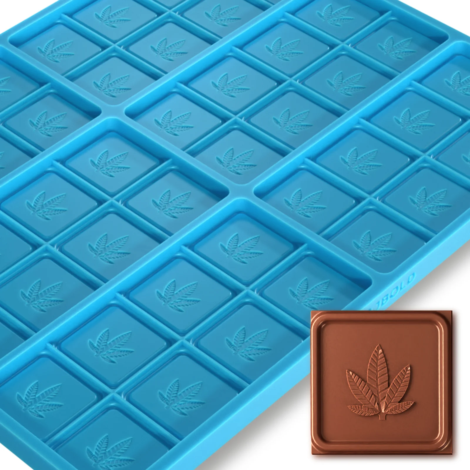 Leaf Candy Bar Mold, 6 Cavity for Chocolates, Candies & Gummies