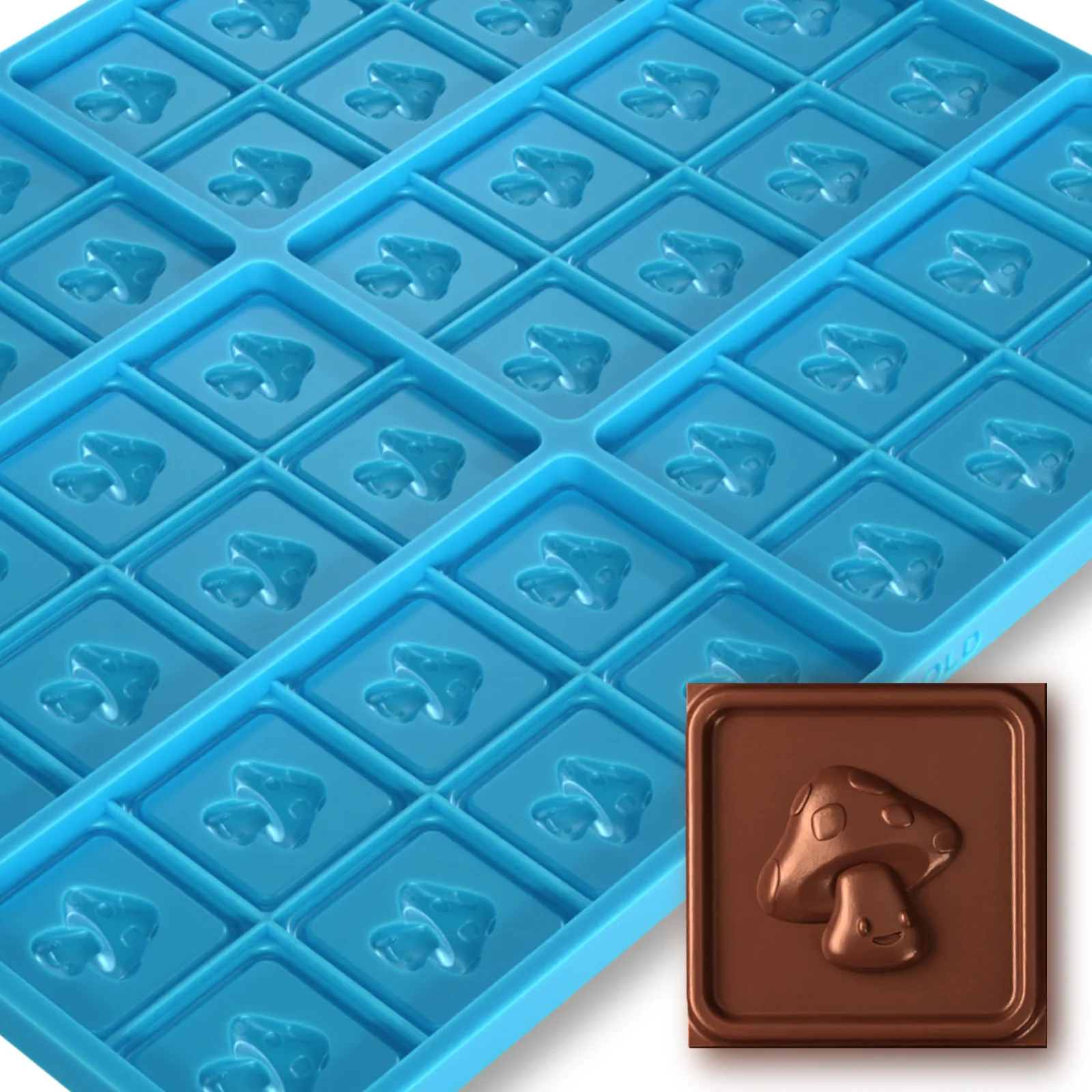 Mushroom Candy Bar Mold, 6 Cavity